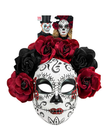 Widmann Maske "DIA DE LOS MUERTOS" in Weiß/ Schwarz/ Rot