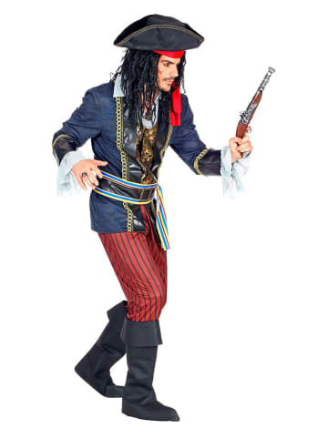 Carnival Party 6tlg. Kostüm "Piratenkapitän" in Bordeaux/ Blau