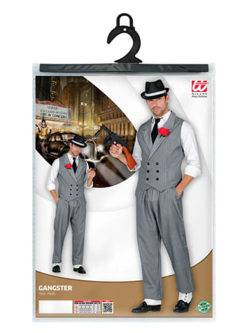 Carnival Party 3-częściowy kostium "Gangster" w kolorze szarym