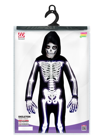 Carnival Party Kostüm "Skelett" in Schwarz/ Weiß