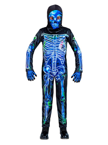 Carnival Party 2-delig kostuum "Vervuild skelet" blauw