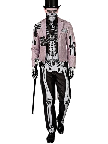 Widmann 4-delig kostuum "Skelegroom" grijs/zwart