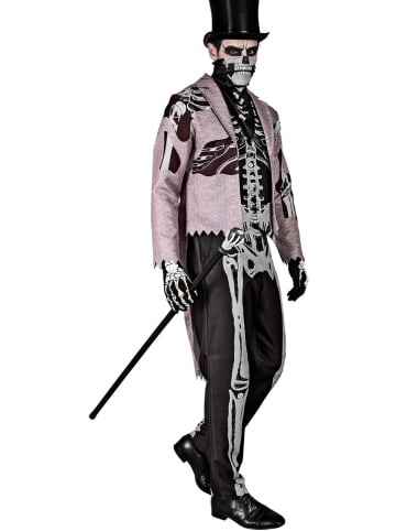 Widmann 4-delig kostuum "Skelegroom" grijs/zwart