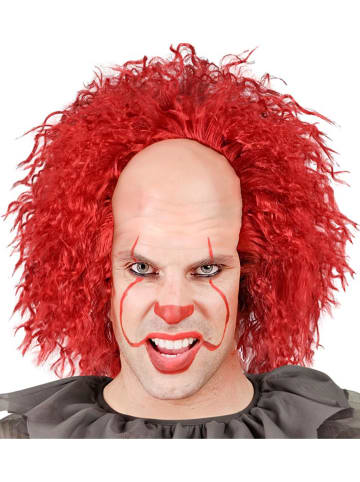 Widmann Vintage Killerclown Glatze mit rotem Haar in Rot