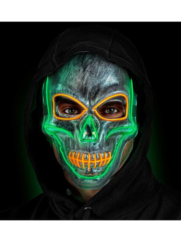 Widmann Masker "ZILVEREN DOODSHOOFDMASKER MET GEKLEURDE LEDS" meerkleurig