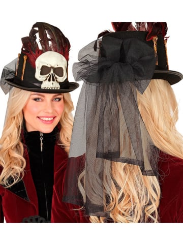 Widmann Hut "VOODOO ZYLINDER MIT TOTENKOPF & KNOCHEN" in Schwarz