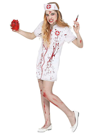 Widmann 2tlg. Kostüm "ZOMBIE KRANKENSCHWESTER" in Weiß/ Rot
