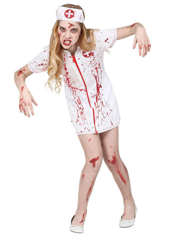 Widmann 2tlg. Kostüm  "ZOMBIE KRANKENSCHWESTER" in Weiß/ Rot