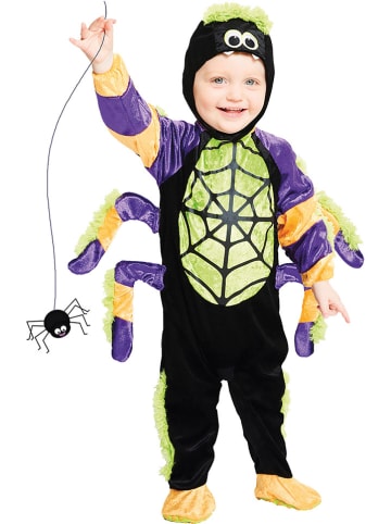 Carnival Party 2-delig kostuum "Little Spooky Spider" zwart/paars/geel