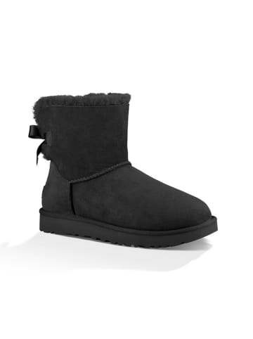 UGG Lammfell-Boots "Mini Baily Bow" in Schwarz