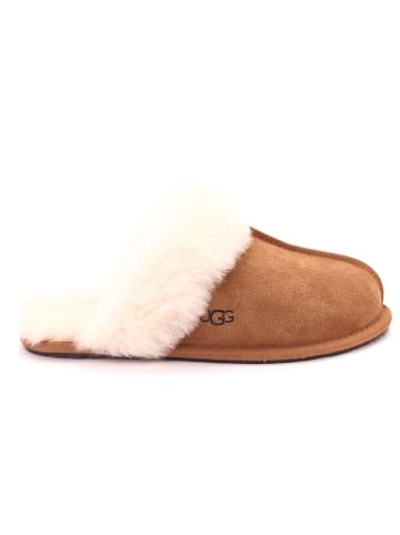 UGG Skórzane kapcie "Scouffette II" w kolorze jasnobrązowym
