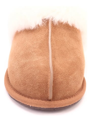 UGG Skórzane kapcie "Scouffette II" w kolorze jasnobrązowym