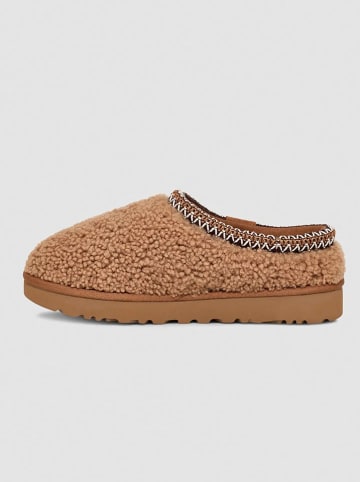 UGG Schaffell-Hausschuhe "Tasman Maxi Curly" in Hellbraun