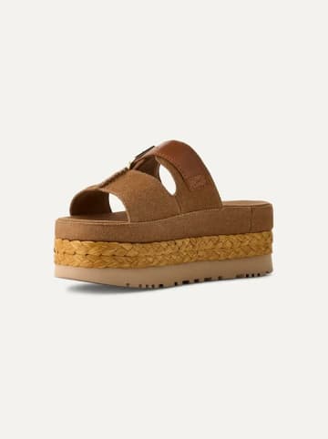 UGG Leder-Pantoletten "Aubrey" in Hellbraun