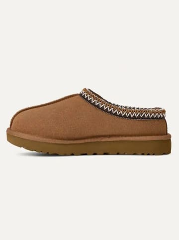 UGG Skórzane kapcie "Tasman II" w kolorze jasnobrązowym