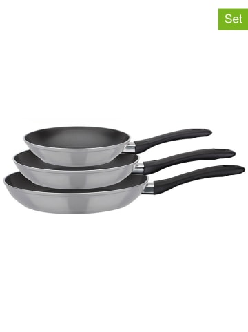 GSW 3-delige set: braadpannen "Nova" grijs