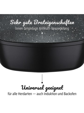 GSW Braadpan "Gourmet Granit" zwart - (L)28 x (B)28 cm