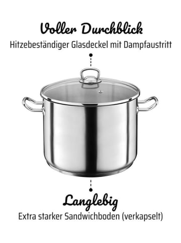 GSW 2-delige set: pan met deksel "Profi" zilverkleurig - Ø 28 cm