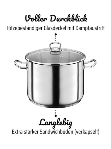 GSW 2-delige set: roestvrijstalen pan "Profi" - Ø 30 cm