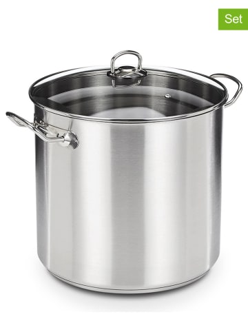 GSW 2-delige set: pan met deksel "Profi" zilverkleurig - Ø 30 cm