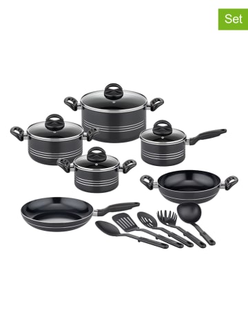 GSW 15tlg. Kochgeschirr-Set ''Milano'' in Schwarz