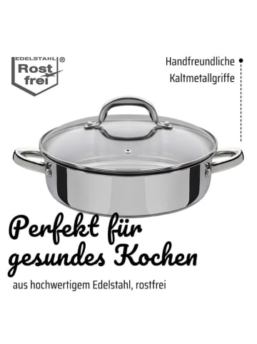GSW 2-delige set: pan met deksel "Montreal" zilverkleurig - Ø 24 cm