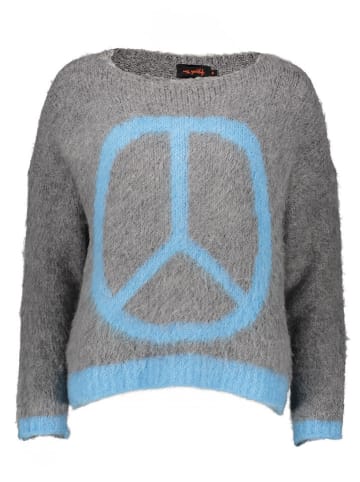 miss goodlife Pullover "Peace" in Grau/ Hellblau