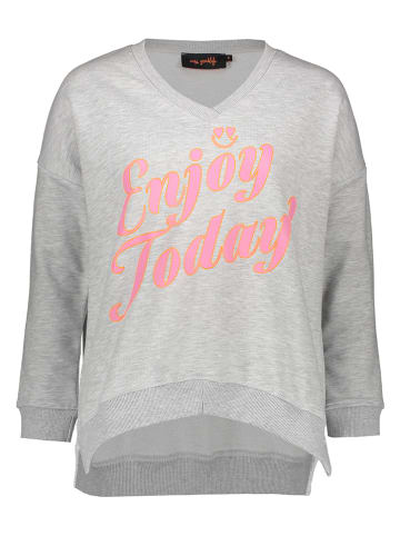 miss goodlife Bluza "Enjoy today" w kolorze jasnoszarym