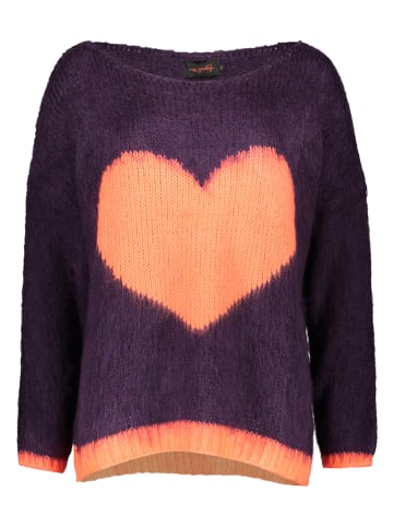 miss goodlife Pullover "Heart" in Lila/ Apricot