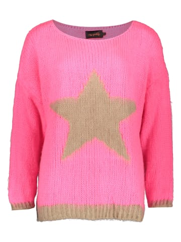 miss goodlife Sweter "Star" w kolorze beżowo-różowym