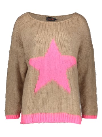 miss goodlife Pullover "Star" in Beige/ Rosa