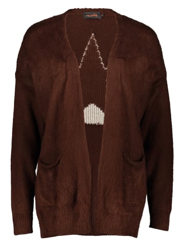 miss goodlife Cardigan "Star" in Dunkelbraun/ Creme