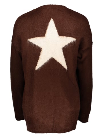 miss goodlife Cardigan "Star" in Dunkelbraun/ Creme