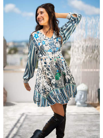 miss goodlife Kleid in Weiß/ Dunkelblau