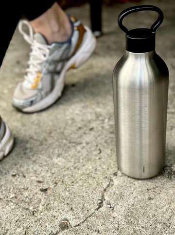 Stelton Isolierflasche "Tabi" in Silber/ Schwarz - 1 l