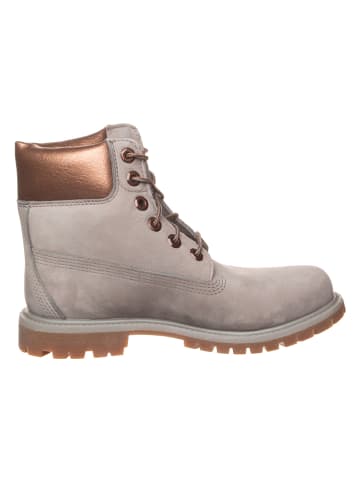 Timberland Skórzane botki w kolorze jasnobrązowo-szarym