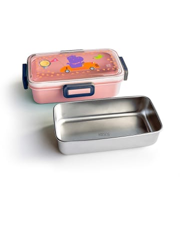 IRIS Barcelona Lunchbox "Funny Jungle" abrikooskleurig - (B)18,5 x (H)6,5 x (D)10,5 cm