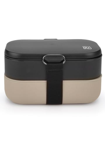 IRIS Barcelona Isoleerlunchbox beige/zwart - (B)18,6 x (H)11 x (D)11 cm