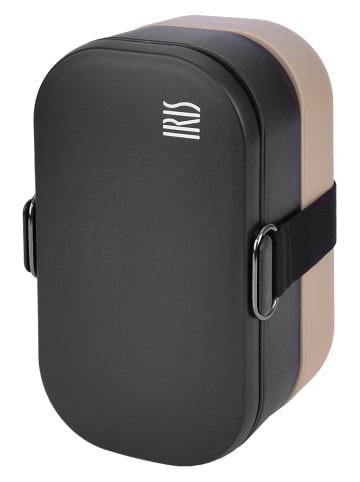 IRIS Barcelona Isoleerlunchbox beige/zwart - (B)18,6 x (H)11 x (D)11 cm