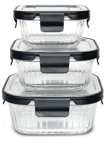 IRIS Barcelona Pojemnik w kolorze srebrno-czarnym - 320 ml