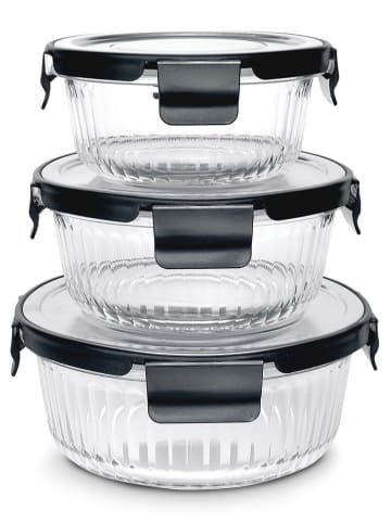 IRIS Barcelona Pojemnik w kolorze srebrno-czarnym - 400 ml