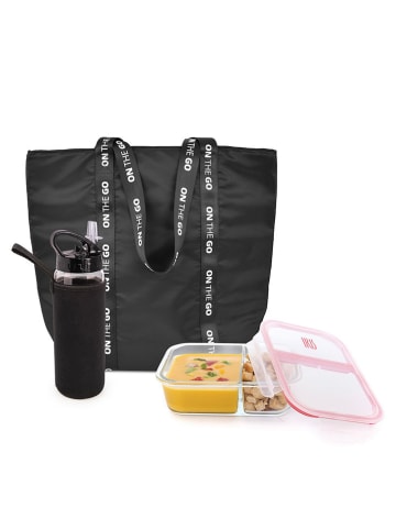 IRIS Barcelona Isolier-Lunchtasche "On the go" in Schwarz - (B)44 x (H)37 x (T)16 cm
