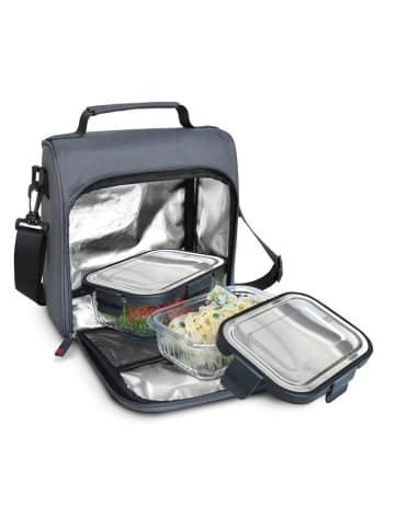 IRIS Barcelona 3-delige lunchset: isoleertas en lunchboxen grijs