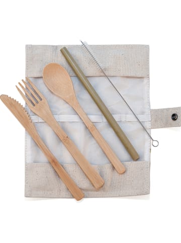 IRIS Barcelona 6tlg. Besteck-Set "Bali" in Beige/ Natur