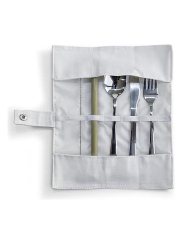 IRIS Barcelona Torba "California" w kolorze białym ze wzorem na sztućce - 23 x 19 cm