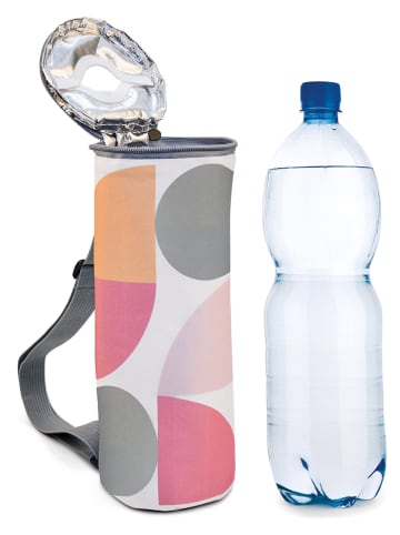 IRIS Barcelona Flaschen-Isoliertasche "California" in Weiß/ Bunt - (H)28 x Ø 10 cm