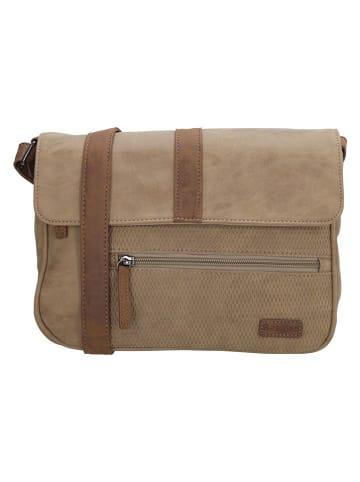 Beagles Leren schoudertas "Brunete" beige - (B)27 x (H)23 x (D)7 cm