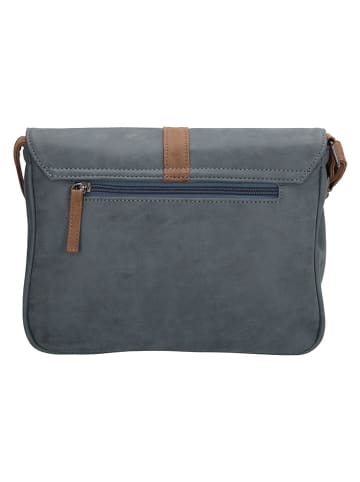 Beagles Leder-Umhängetasche "Brunete" in Dunkelblau - (B)27 x (H)23 x (T)7 cm