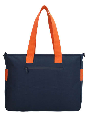 Beagles Schultertasche "Nova" in Dunkelblau/ Orange - (B)40 x (H)31 x (T)11 cm