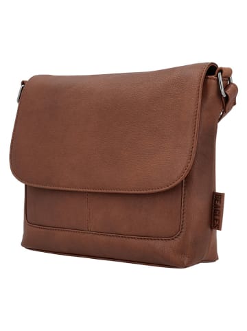 Beagles Skórzana torebka "Benidorm" w kolorze jasnobrązowym - 29 x 23 x 6 cm